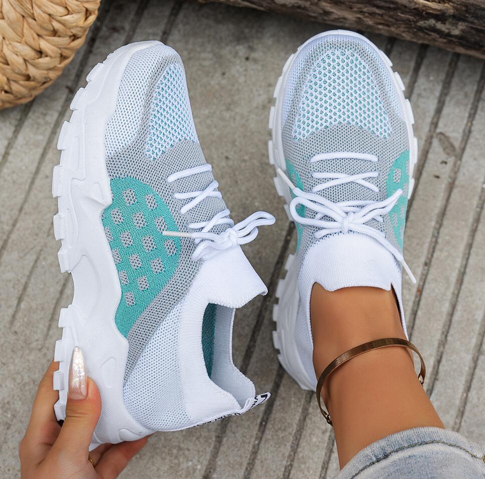 Women Shoes Tennis - Dames Ademend Gebreide Mesh Sportschoenen Zomer