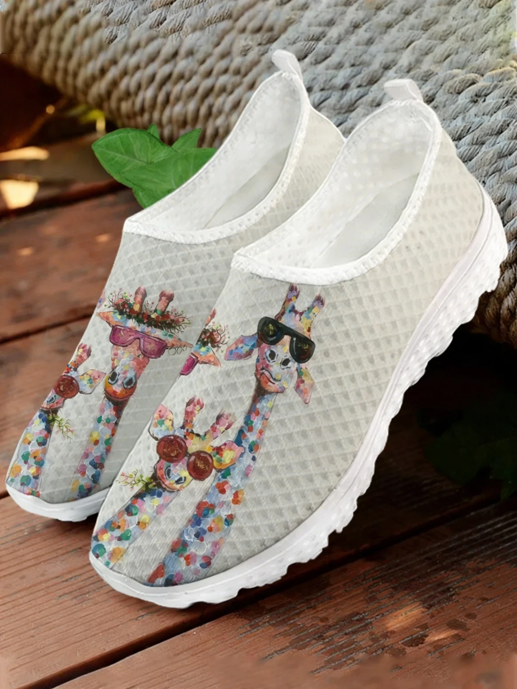 Women Shoes Tennis - Cartoon Giraffe Print Mesh Hoge Kwaliteit
