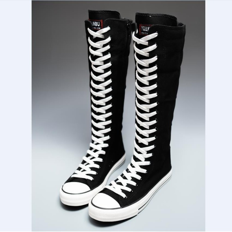 2025 Nieuwe Hoge Canvas Sneake - Knee High Boots Women recensie en prijs