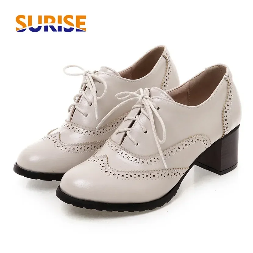 Britse Dames Oxfords Hoge Blok - Oxford Lace Up Women recensie en prijs